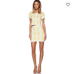 For Love & Lemons Knitz Flock to Me Birdie Size Large Crop Top & Size Med Skirt